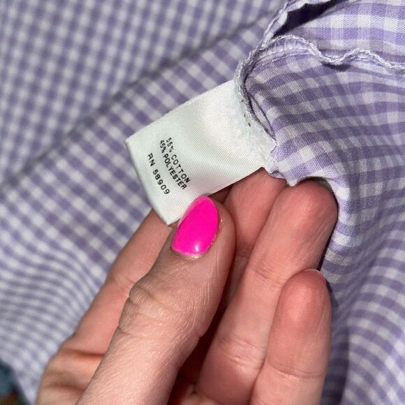 Class Club Boys Purple Gingham Long Sleeve Button Down Shirt - Picture 3 of 5